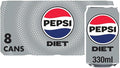 Pepsi Diet Cola Cans 8 x 330 ml