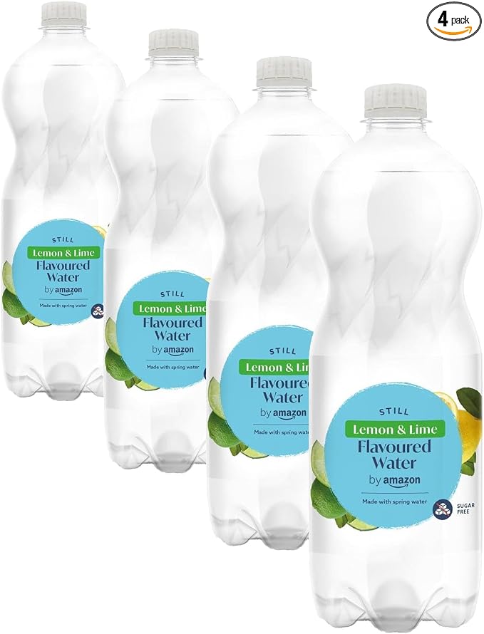 by Amazon Still Lemon & Lime water, 1L (Pack of 4)