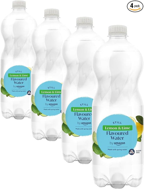 by Amazon Still Lemon & Lime water, 1L (Pack of 4)