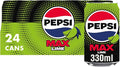 Pepsi Max Lime No Sugar Cola Cans 24 x 330ml
