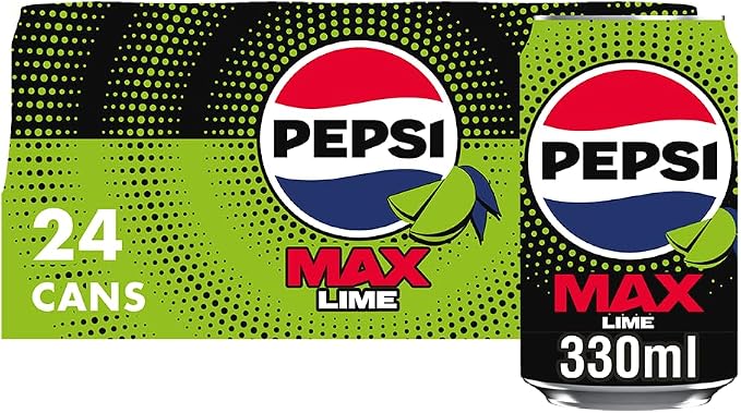 Pepsi Max Lime No Sugar Cola Cans 24 x 330ml
