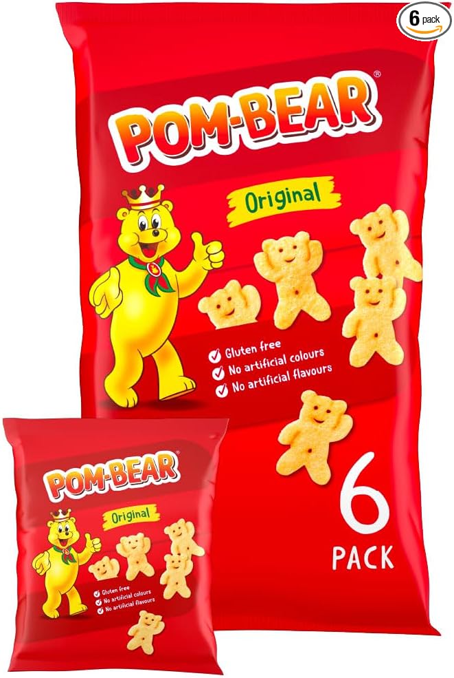 Pom Bear • Original Potato Snacks • Multipack • 6 Bags | Original Bear-Shaped Potato Snacks • Gluten