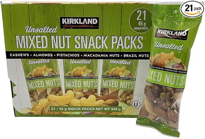 Kirkland Unsalted Mixed Nuts 1 Box (21packs - 45g)