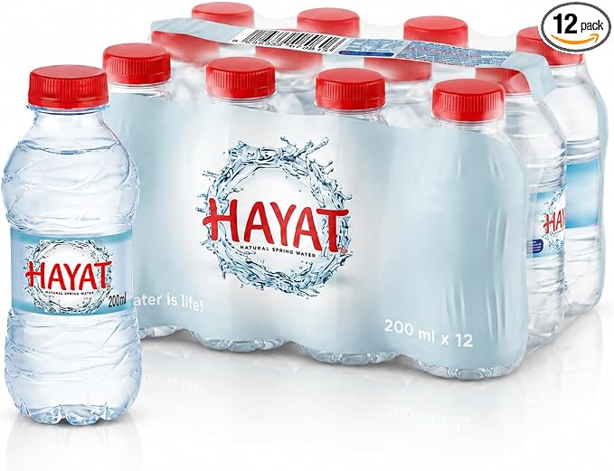 Hayat Natural Mineral Water (Still) - 200ml (12 pack) — High and Balanced Ph, Naturally Alkaline and product