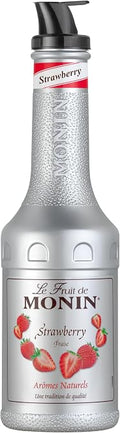 MONIN Strawberry Fruit Mix Puree 1L for Cocktails, Smoothies and Mocktails. Vegan-Friendly, Allergen-Free
