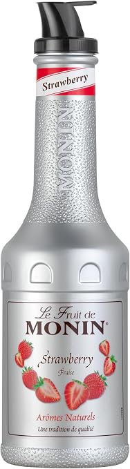 MONIN Strawberry Fruit Mix Puree 1L for Cocktails, Smoothies and Mocktails. Vegan-Friendly, Allergen-Free