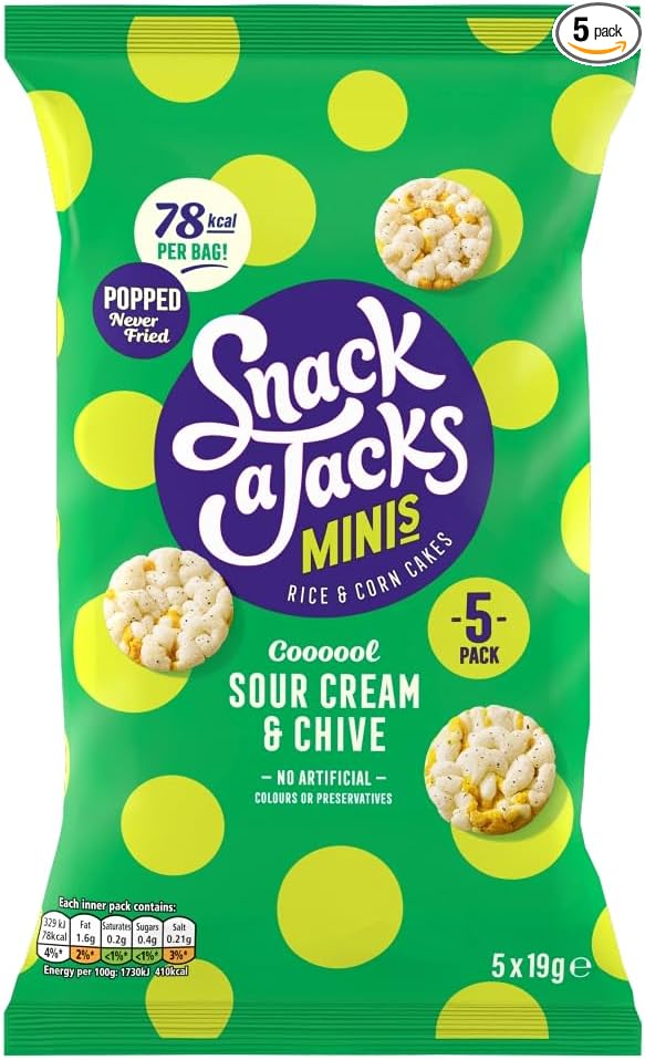 Snack a Jacks Sour Cream & Chive Multipack Rice Cakes Crisps 5x19g