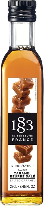 1883 Maison Routin Premium Salted Caramel Coffee Syrup – Indulgent Blend For Lattes, Frappes, Desserts &
