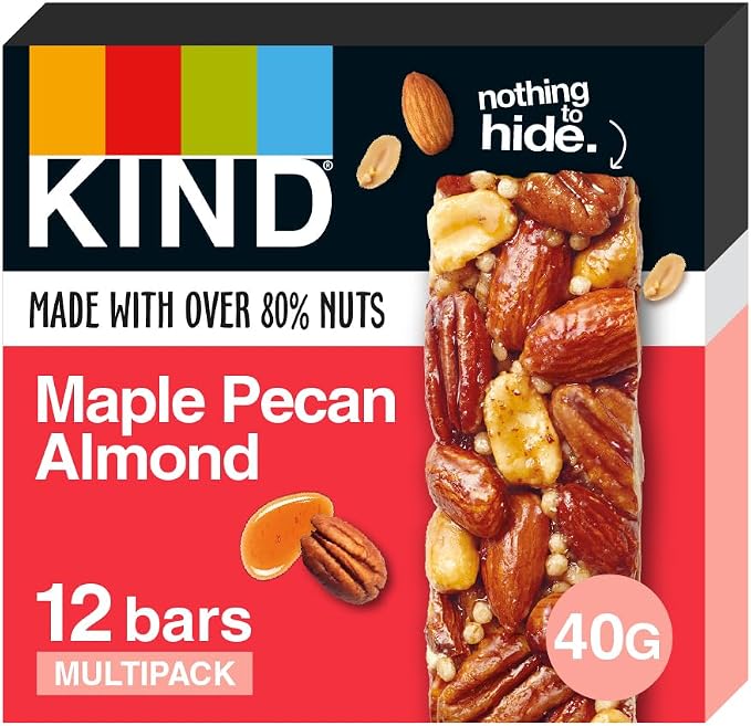 KIND Bars, Gluten Free Snack Bars, Maple Pecan Almond, High Fibre, Healthy Snack, No Artificial Colours