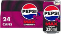 Pepsi Max Cherry No Sugar Cola Cans 24 x 330ml