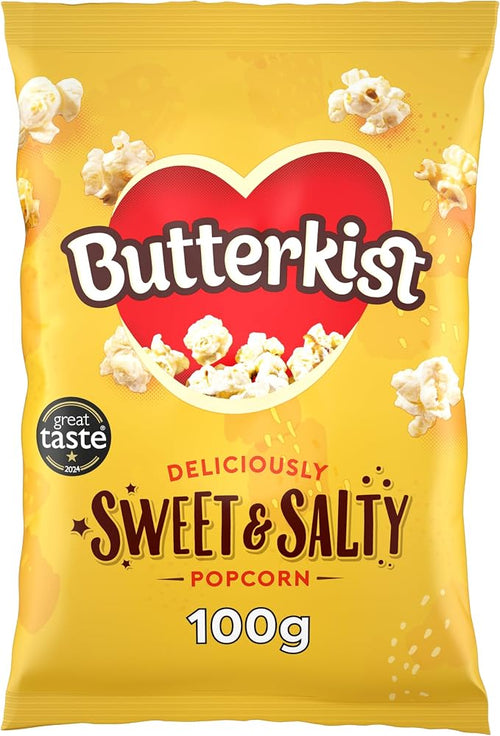 Butterkist - SWEET & SALTY popcorn 100g - 150 Calories Per Serving - Gluten Free, No Artificial Colours