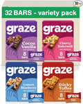Graze - Sweet Snacks Bundle of Oat Boost Bars - Made With Whole Oats and Natural Flavours - 8x4 snack bars
