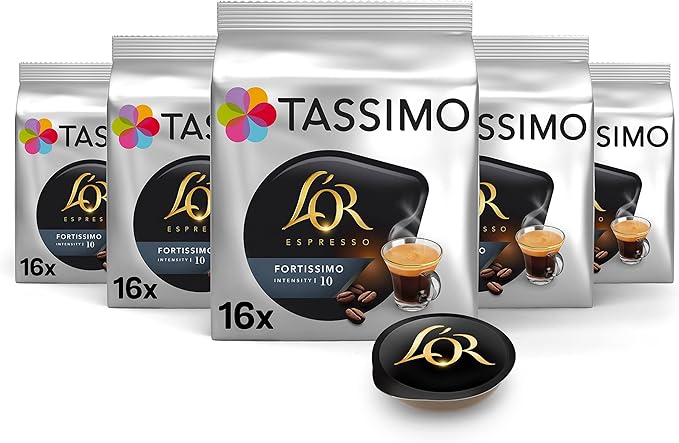TASSIMO L'OR Espresso Fortissimo Coffee Pods (Pack of 5, 80 Drinks)