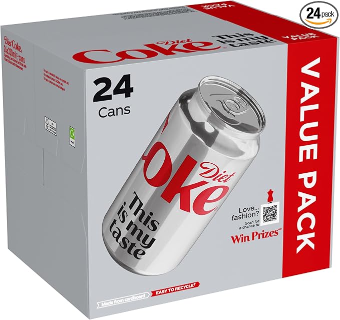Diet Coke Soft Drink Cans, 24 x 330 mL | Stock for busy hospitality venues, catering events, or staff