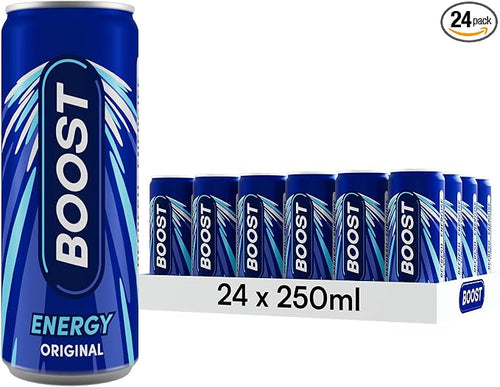 Boost Energy Drink Original Flavour - 24 Pack Drinks with Caffeine, Taurine and Vitamin B | Carbonated