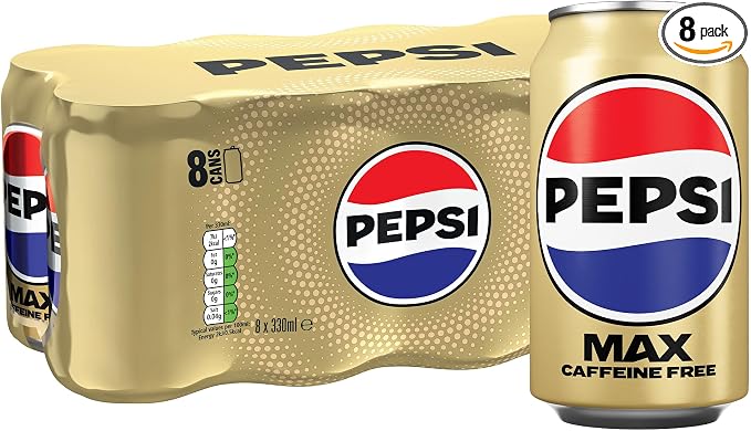 Pepsi Max No Caffeine & No Sugar Soft Drinks, 8 x 330ml