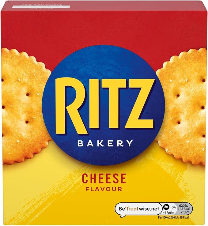 Ritz Cheese Flavoured Crackers, Classic Savoury Snack, 140 g (1-Pack)