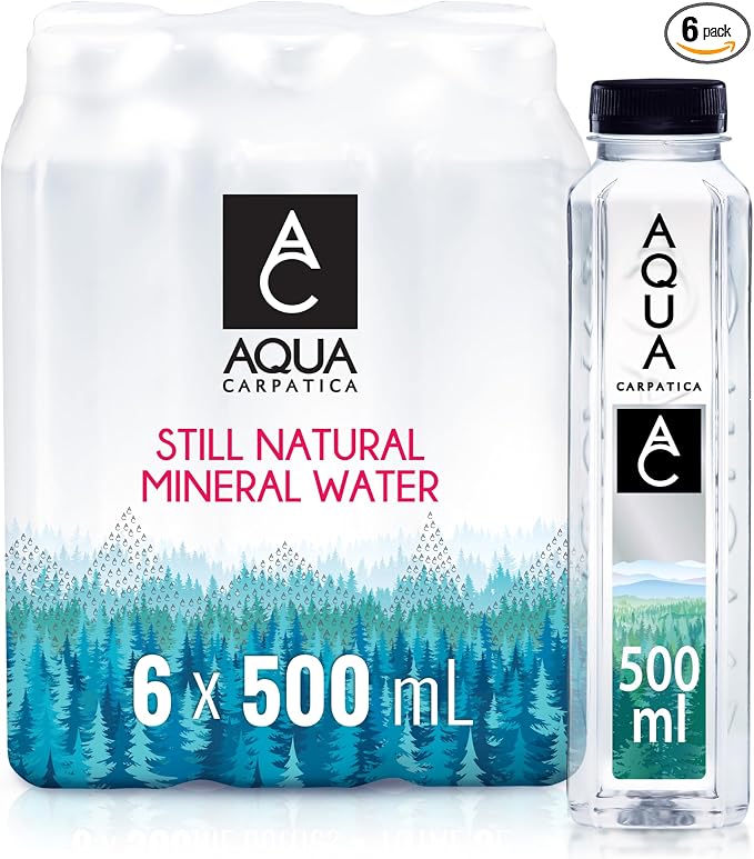 AQUA Carpatica Still Mineral Water, Naturally Alkaline, PET, 6 x 500ml