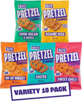 Olly's Pretzel Thins, New Variety Pack, 35g (Pack of 10), x2 Salted, x2 Sesame Seed, x2 Sour Cream, x2 Sweet