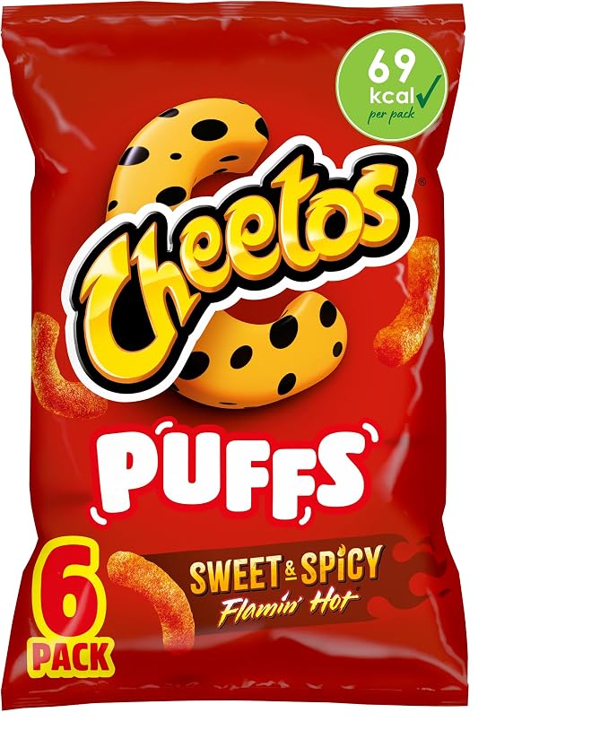 Cheetos Puffs Sweet and Spicy Flamin Hot Multipack Crisps 6x13g