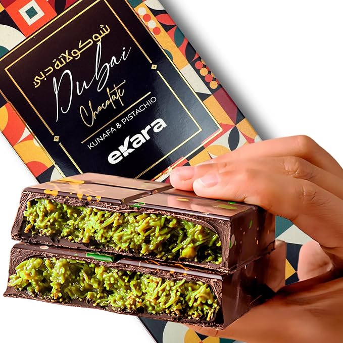Velafee Dubai Chocolate Bar Pistachio Kunafa Milk 200g, Dubai Made Viral Dubai Pistachio Chocolate Bar