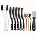 Eleven-piece household cleaning brush and scraper set