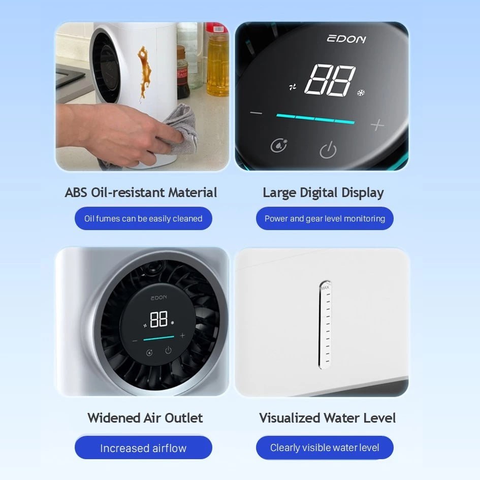 EDON B880 oil-resistant body, digital display, widened air outlet and visible water level